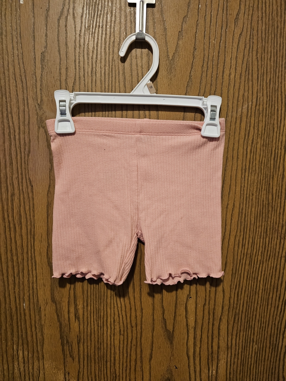 Old Navy Light Pink Ribbed Bike Shorts with Lettuce Hem